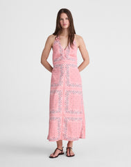 Madewell x Shopbop Smocked Halter Midi Dress CORAL BLOOM