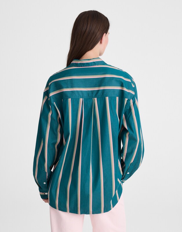 Madewell x Shopbop  Easy Shirt in Poplin DEEP LAGOON STRIPE