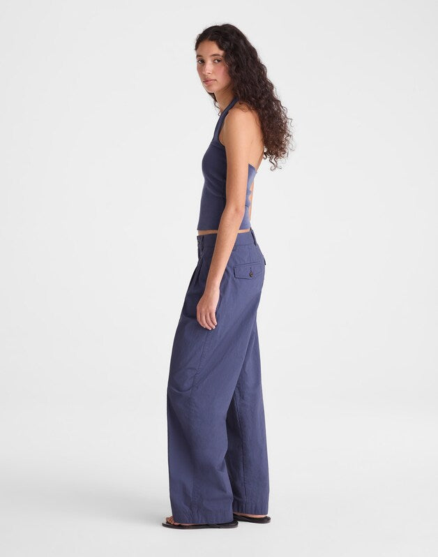 The Everyday Trouser in Poplin PETROL NAVY