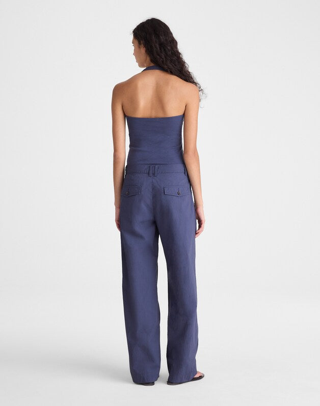 The Everyday Trouser in Poplin PETROL NAVY