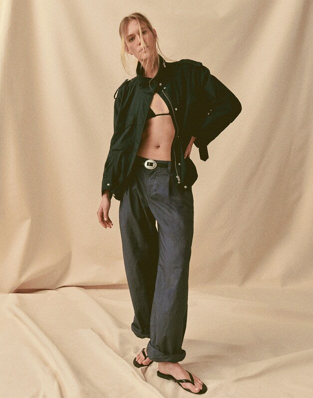 The Everyday Trouser in Poplin PETROL NAVY