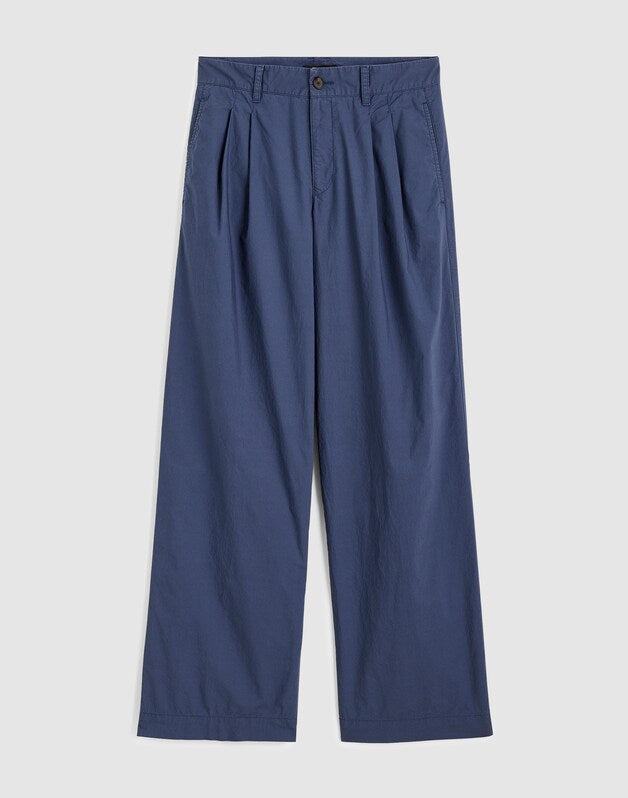 The Everyday Trouser in Poplin PETROL NAVY