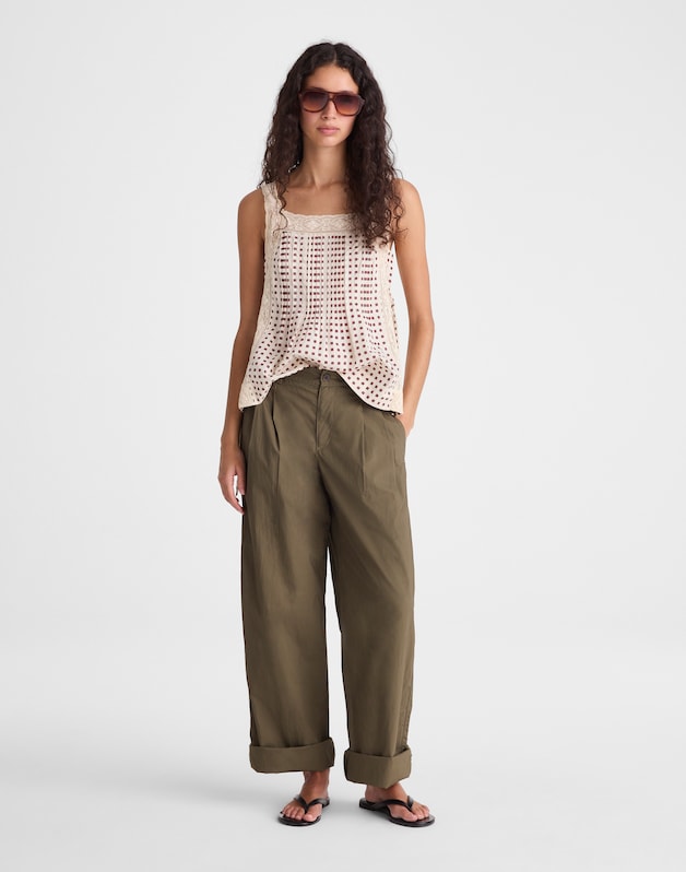 The Everyday Trouser in Poplin FADED IVY