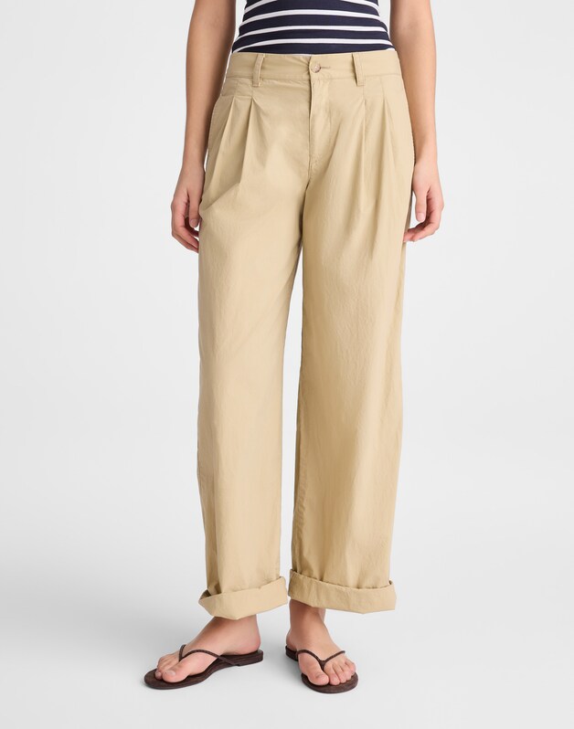 The Everyday Trouser in Poplin FENNEL SEED