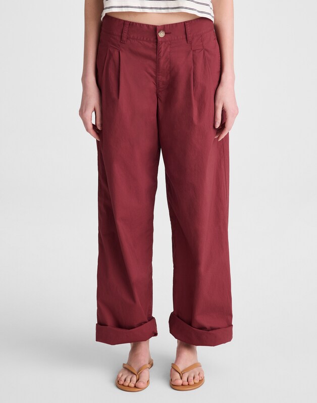 The Everyday Trouser in Poplin DUSTY MERLOT