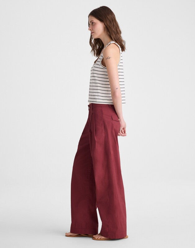 The Everyday Trouser in Poplin DUSTY MERLOT