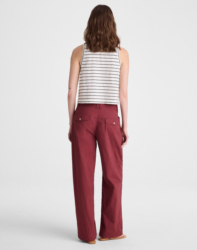 The Everyday Trouser in Poplin DUSTY MERLOT