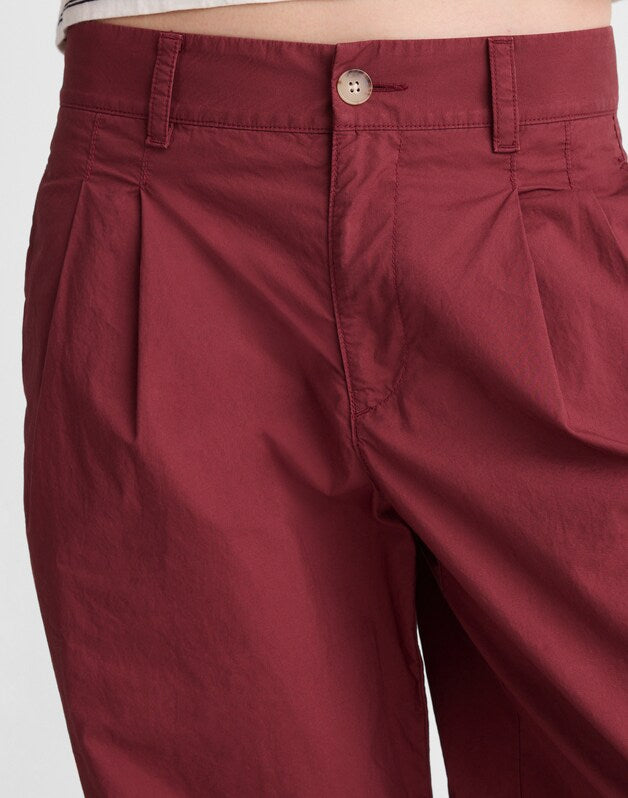 The Everyday Trouser in Poplin DUSTY MERLOT