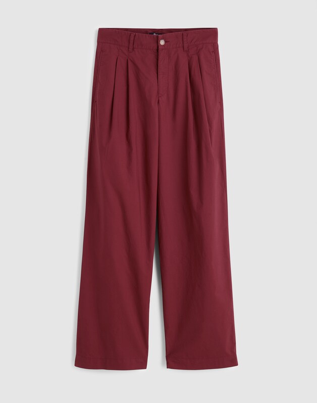 The Everyday Trouser in Poplin DUSTY MERLOT
