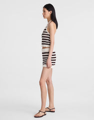 Madewell x Shopbop Pointelle-Knit Shorts BROWN AND IVORY STRIPE
