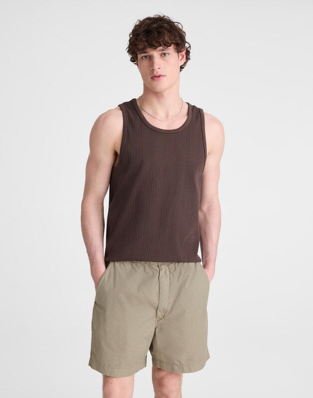 Pull-On Short in Poplin WASHED OLIVE
