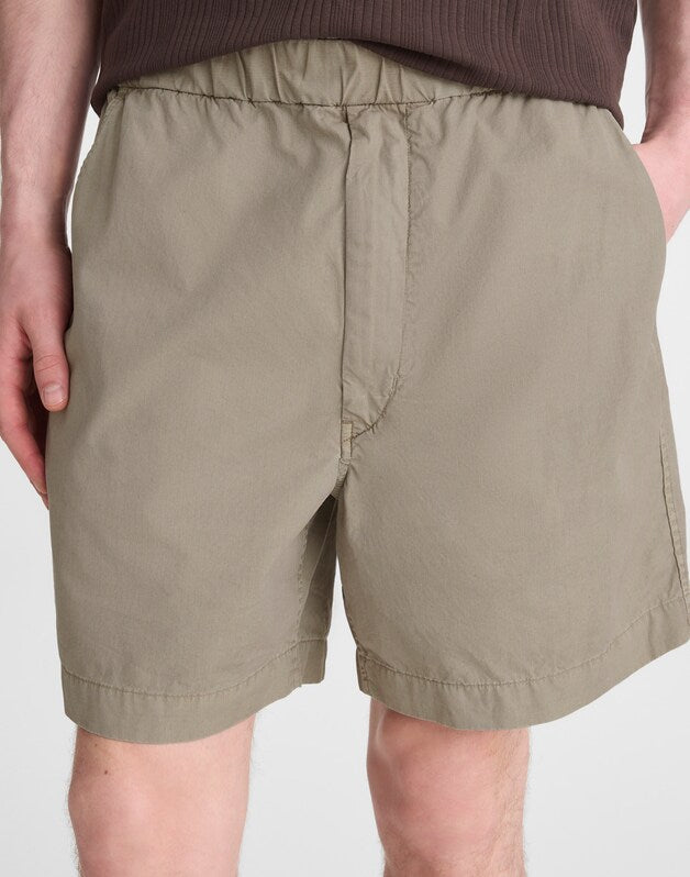 Pull-On Short in Poplin WASHED OLIVE