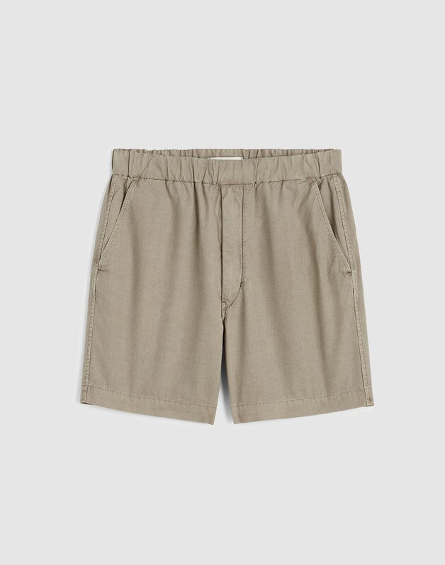 Pull-On Short in Poplin WASHED OLIVE