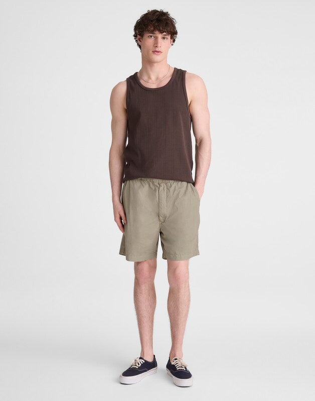Pull-On Short in Poplin WASHED OLIVE