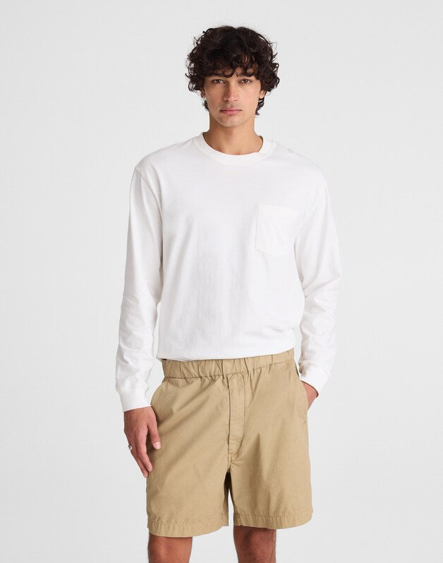 Pull-On Short in Poplin KHAKI