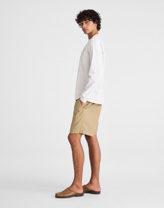 Pull-On Short in Poplin KHAKI