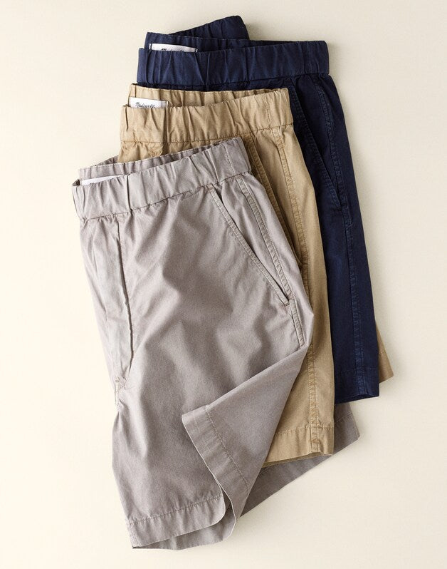Pull-On Short in Poplin KHAKI