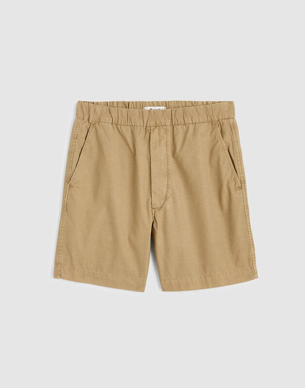 Pull-On Short in Poplin KHAKI