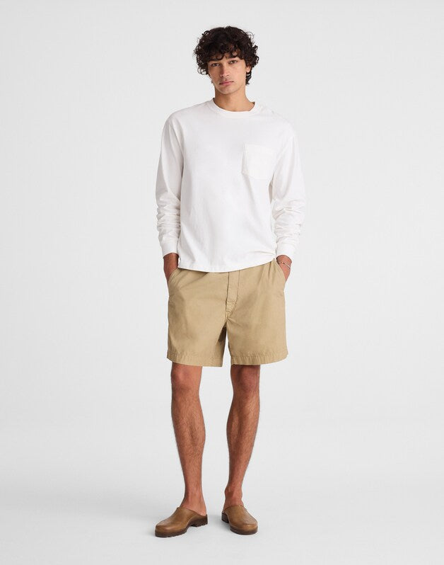 Pull-On Short in Poplin KHAKI
