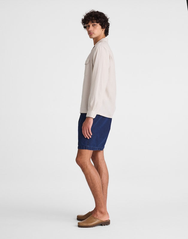 Pull-On Short in Indigo-Dyed Nylon EVERSON WASH