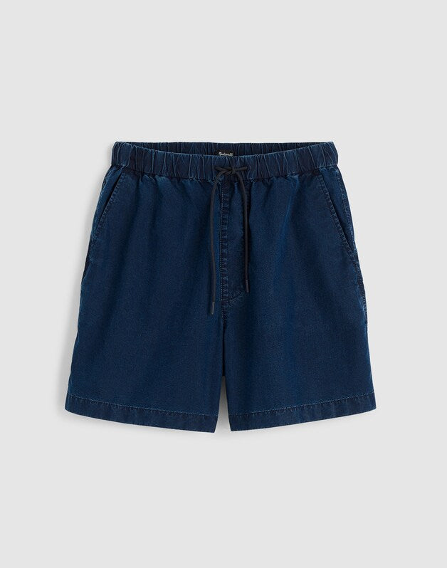 Pull-On Short in Indigo-Dyed Nylon EVERSON WASH
