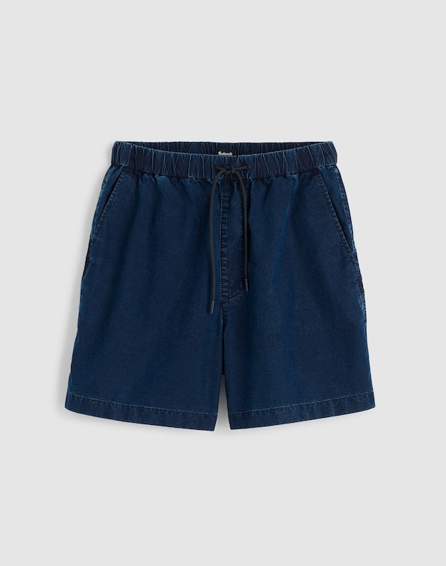 Pull-On Short in Indigo-Dyed Nylon EVERSON WASH