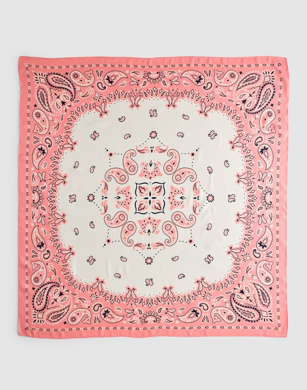 Madewell x Shopbop Oversized Bandana in Silk CORAL BLOOM