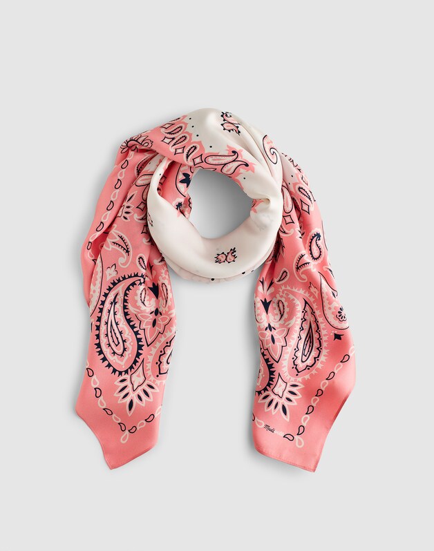 Madewell x Shopbop Oversized Bandana in Silk CORAL BLOOM
