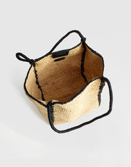 The Lexington Small Tote in Colorblock Raffia NATURAL MULTI