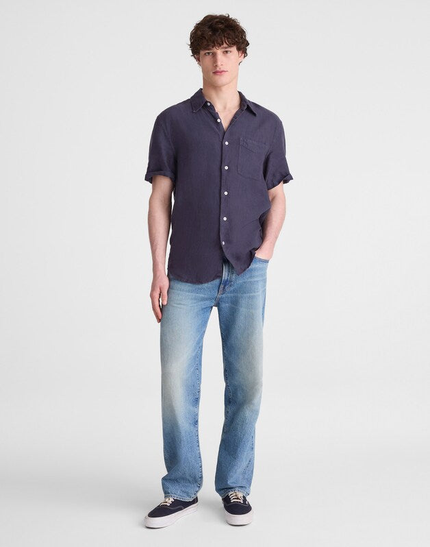 The Allday Short-Sleeve Shirt in Linen INK