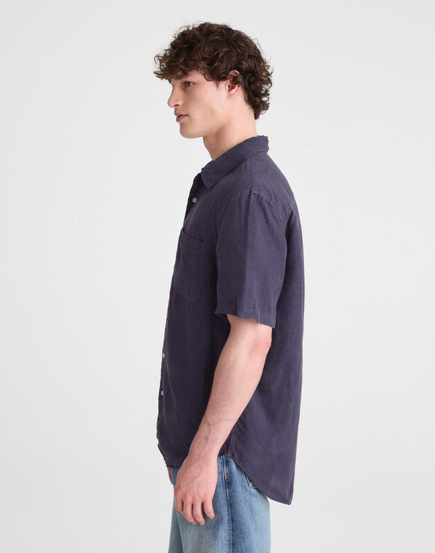 The Allday Short-Sleeve Shirt in Linen INK