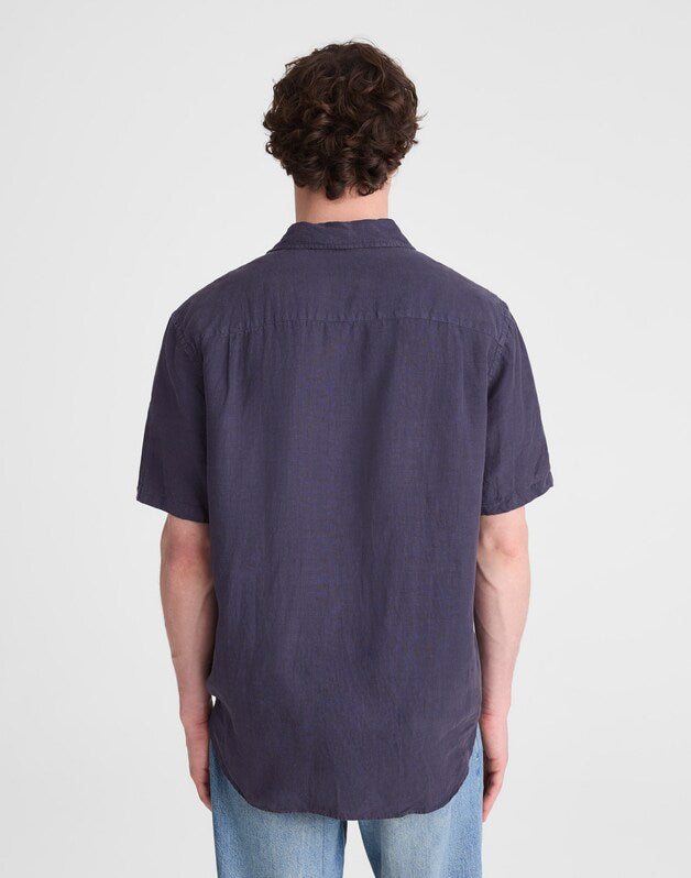 The Allday Short-Sleeve Shirt in Linen INK