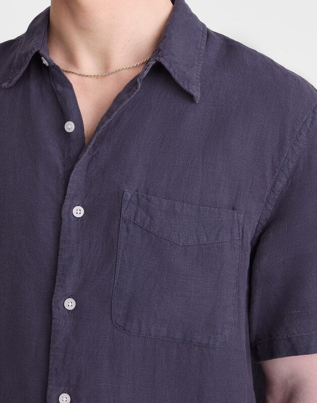 The Allday Short-Sleeve Shirt in Linen INK