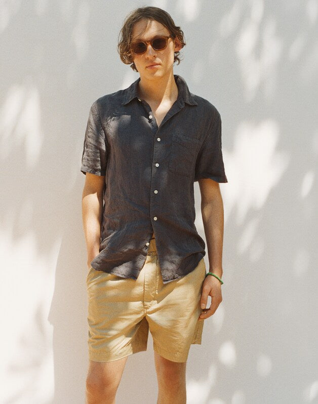 The Allday Short-Sleeve Shirt in Linen INK
