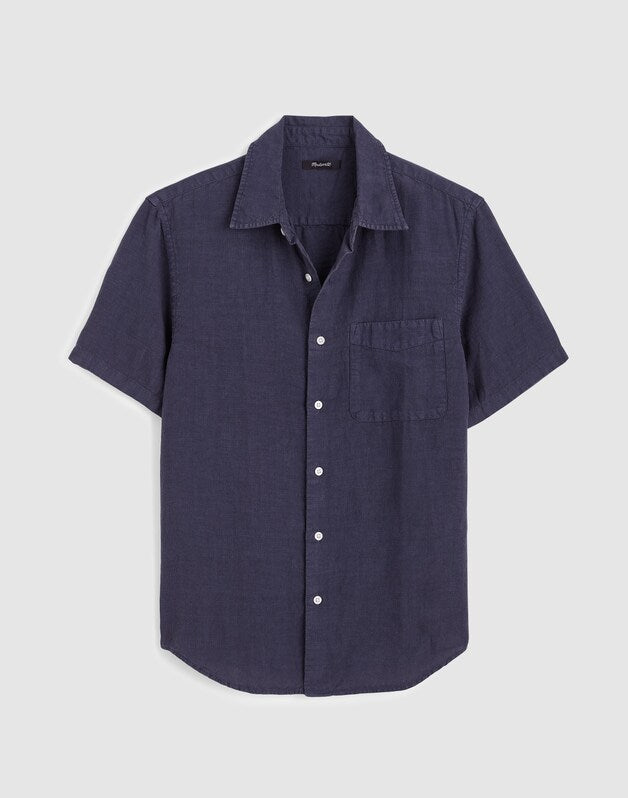 The Allday Short-Sleeve Shirt in Linen INK