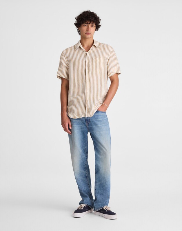 The Allday Short-Sleeve Shirt in Linen GOLDEN KHAKI
