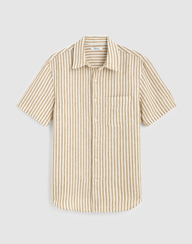 The Allday Short-Sleeve Shirt in Linen GOLDEN KHAKI