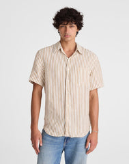 The Allday Short-Sleeve Shirt in Linen GOLDEN KHAKI