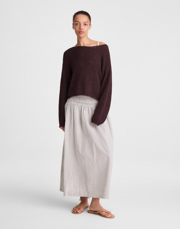 Boatneck Pullover Sweater BURNT COCOA