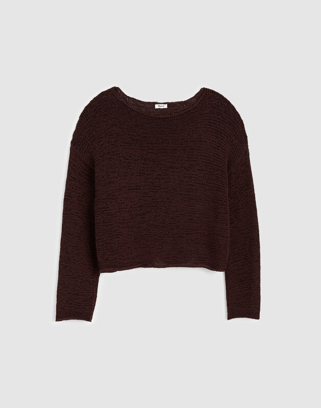 Boatneck Pullover Sweater BURNT COCOA
