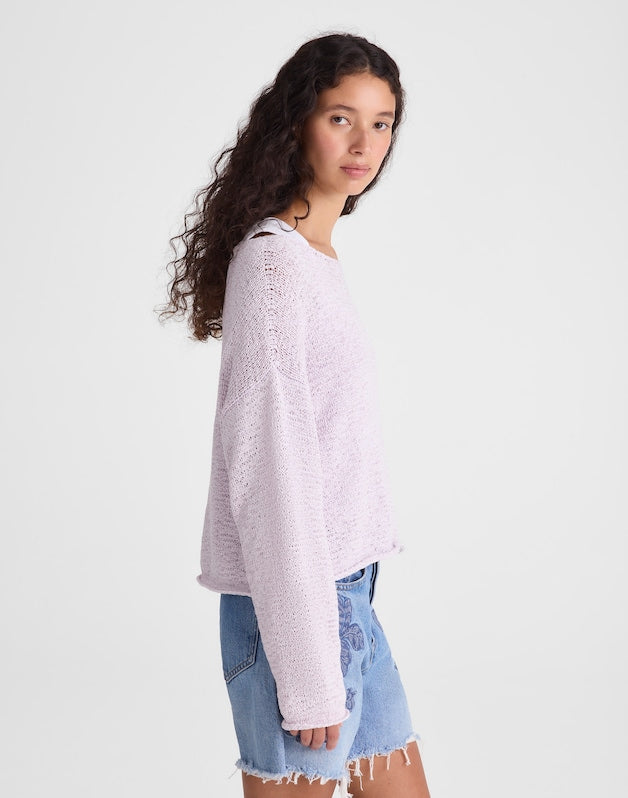 Boatneck Pullover Sweater MARBLE LILAC