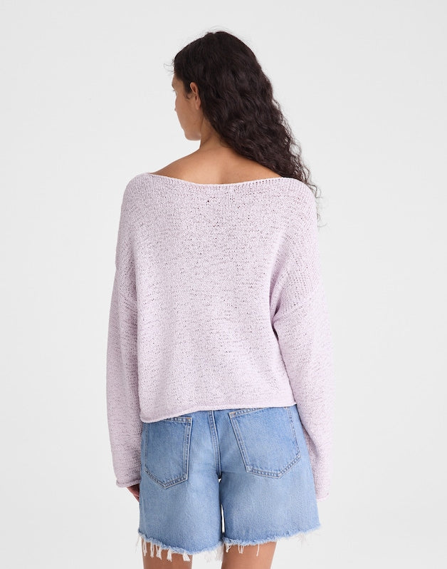 Boatneck Pullover Sweater MARBLE LILAC