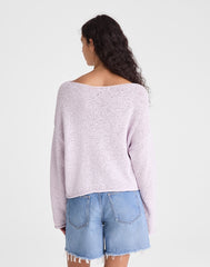 Boatneck Pullover Sweater MARBLE LILAC