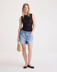 Pointelle Sleeveless Top BLACK