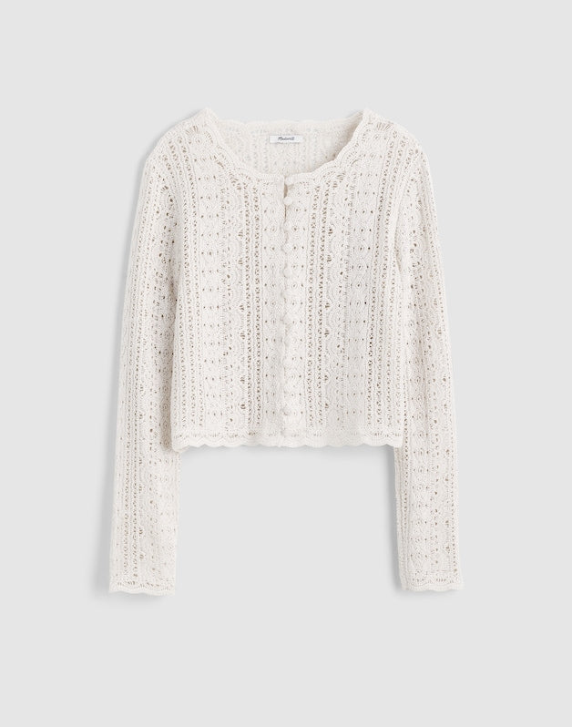 Open-Knit Lace Cardigan VINTAGE IVORY