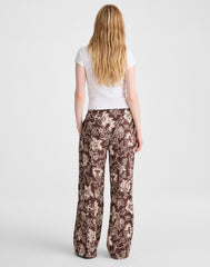 Pull-On Pants in Linen Blend DARK BROWN