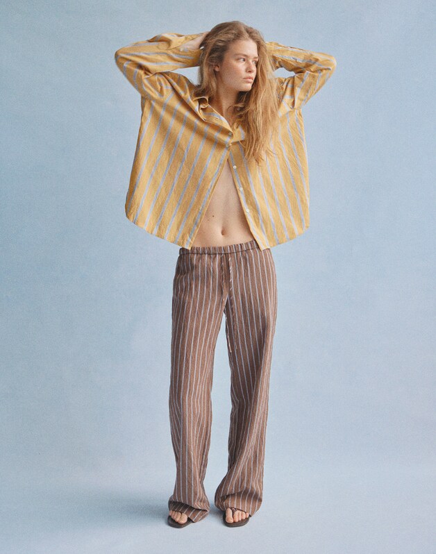 Pull-On Pants BROWN PERI TWIN STRIPE