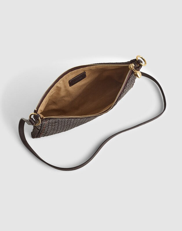 The Signature Woven Crossbody Pouch DARK CAROB