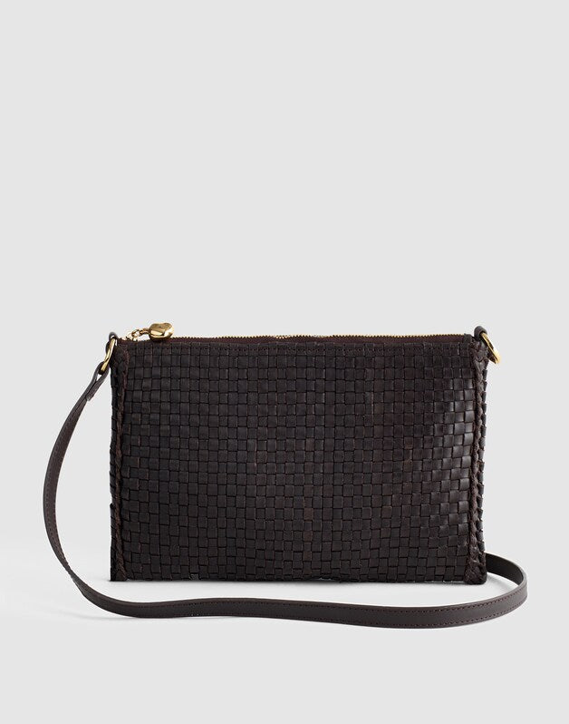 The Signature Woven Crossbody Pouch DARK CAROB