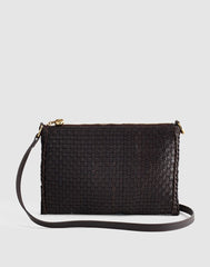 The Signature Woven Crossbody Pouch DARK CAROB